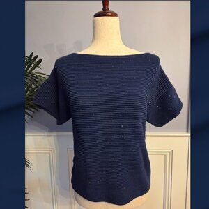 Tommy Bahama Knit Short Sleeve Top With Little Sequins Scattered Throughout